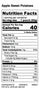 Apple Sweet Potatoes Nutrition Label