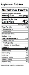 Chewies Apples and Chicken Nutrition Label