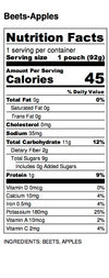 Apple Beets Nutrition Label
