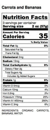 Carrots and Bananas Nutrition Label