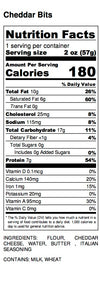 Cheddar Bits Nutrition Label