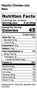Peachy Chicken and Rice Nutrition Label