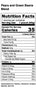 Green Bean and Pear Pouch Nutrition Label