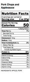 Chompies Apple Pork Chops Nutrition Label