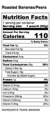 Roasted Banana Pear Nutrition Label