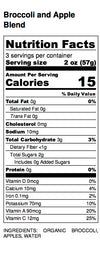 Broccoli and Apple Nutrition Label